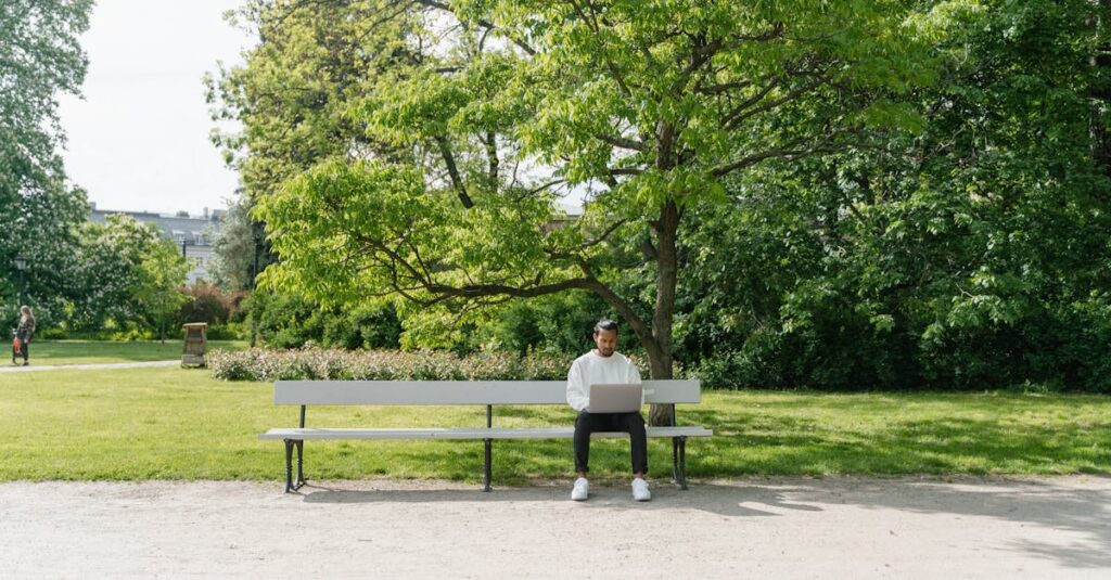 A man digitalizing in a rural community in Canada